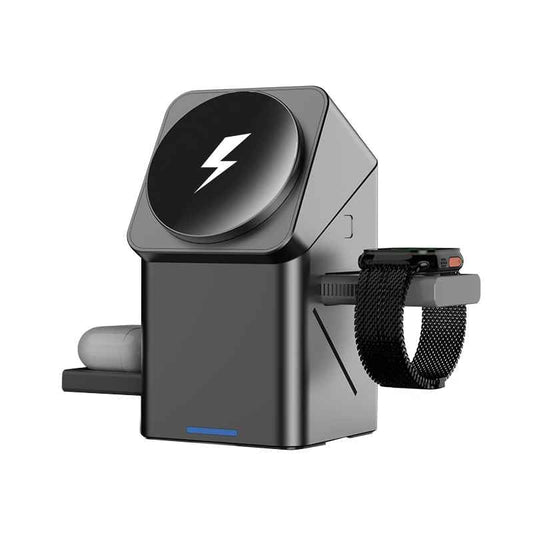 Portable Desktop Mobile Phone Wireless Charger Station 3 in 1 10W, 15W Magnetic Phone Wireless Charger