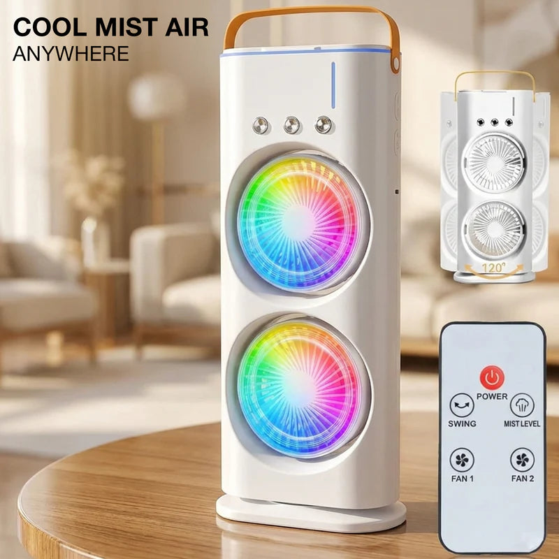 Portable Rechargeable Misting Fan with free mini rechargeable fan