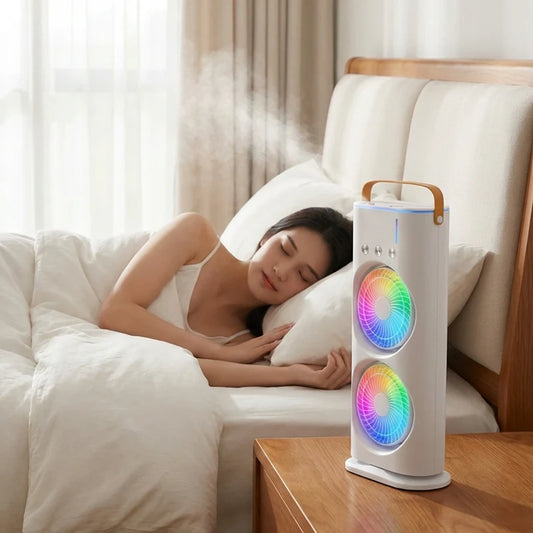Portable Rechargeable Misting Fan with free mini rechargeable fan