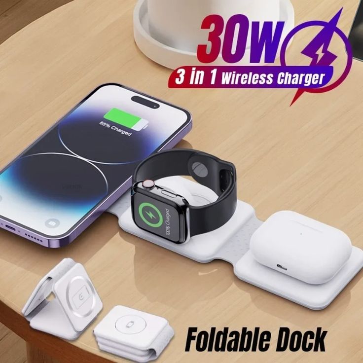 Fast Charging Foldable 3-in-1 Wireless Charger
